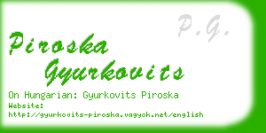 piroska gyurkovits business card